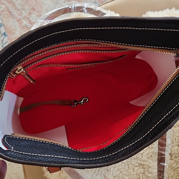 NWT Dooney & Bourke Large Black Leather Lexington Shopper Tote 🖤🤎 - Picture 12 of 17